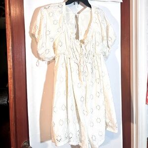 NWT Anthropologie Pilcro Puff-Sleeve Babydoll Shorts Romper